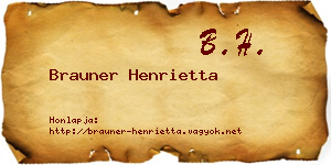 Brauner Henrietta névjegykártya